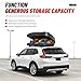 ALMULOO Rooftop Cargo Box Carrier Dual-Side Opening Roof Mount,Universal Fit for Cars&SUVs,15 Cubic Feet,Plastic(ABS) Black