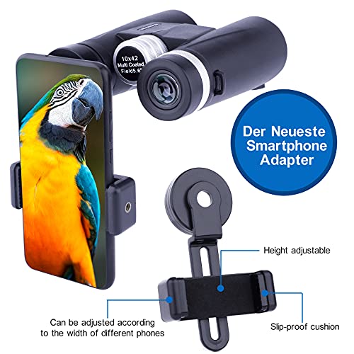 Ferngläser für Erwachsene, 10x42 Kompakte Jagd-Ferngläser Großes Okular-Fernglas für Vogel, die Jagd-Outdoor-Sportarten… – Bild 6