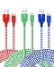 OKRAY 3 Pack 10ft 3M Micro Charging Cable High Speed Braided Nylon Tangle-Free Micro USB 2.0 Charge Cable Sync Charging Cord for Android, Samsung, HTC, Google Nexus, Sony, Nokia, LG (Red Green Blue)
