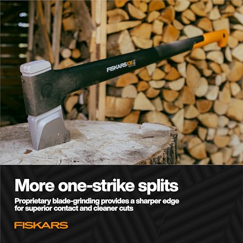 Image of Fiskars X36 Super Splitting Axe 36 inch, Forged Steel Blade for More One-Strike Splits on Large Logs, Shock-Absorbing FiberComp Handle & Low-Friction Coating for Easy Removal & Rust Protection