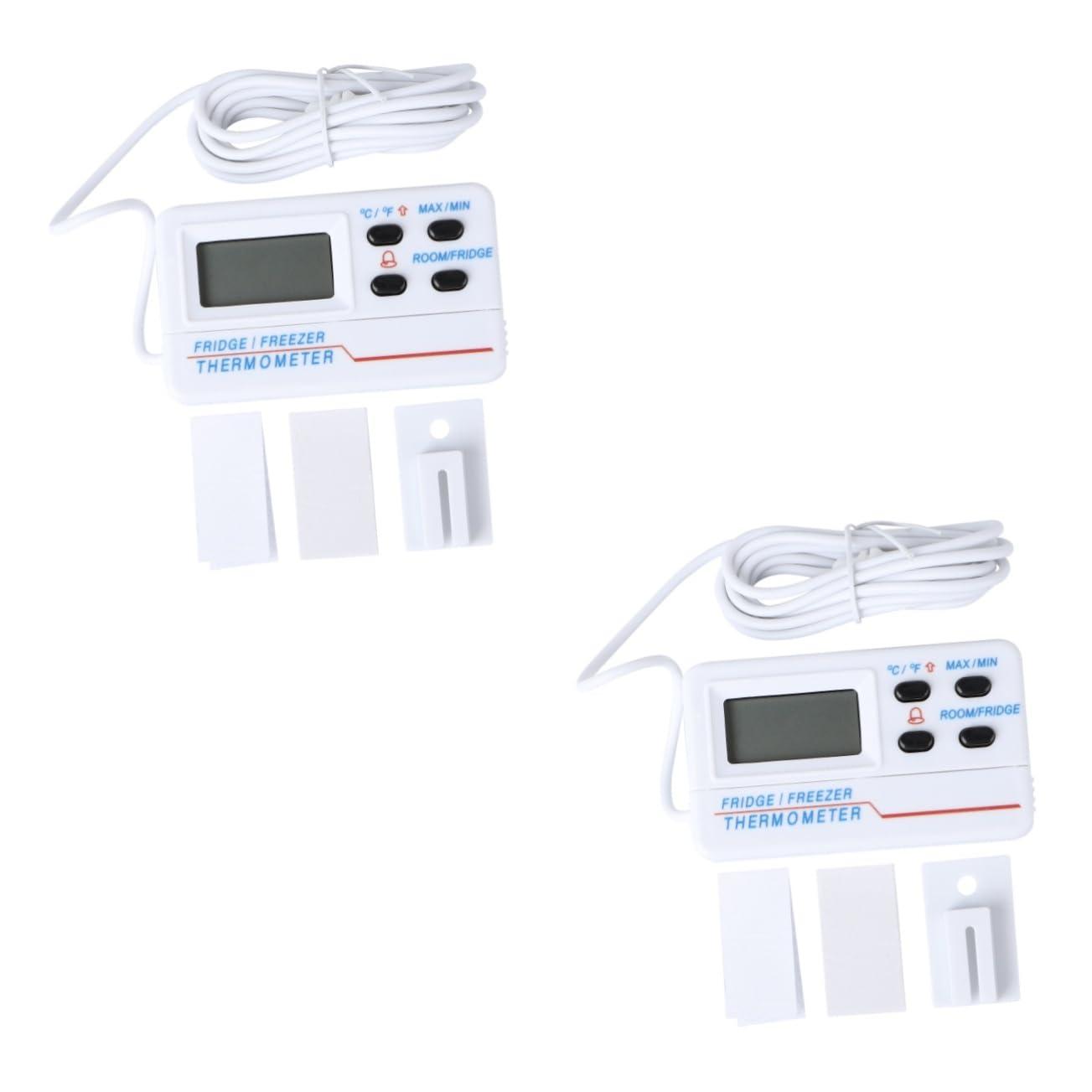 Amosfun 2 Pz termometro ed esterno termometro frigorifero termometro per frigorifero thermometer termometro termometro digitale allarme di alta e bassa temperatura bianca