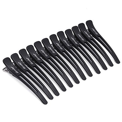 12Pcs Traceless Duckbill Clips for Hair Extensions, Professional Barber Plastic Hair Clips Clamp