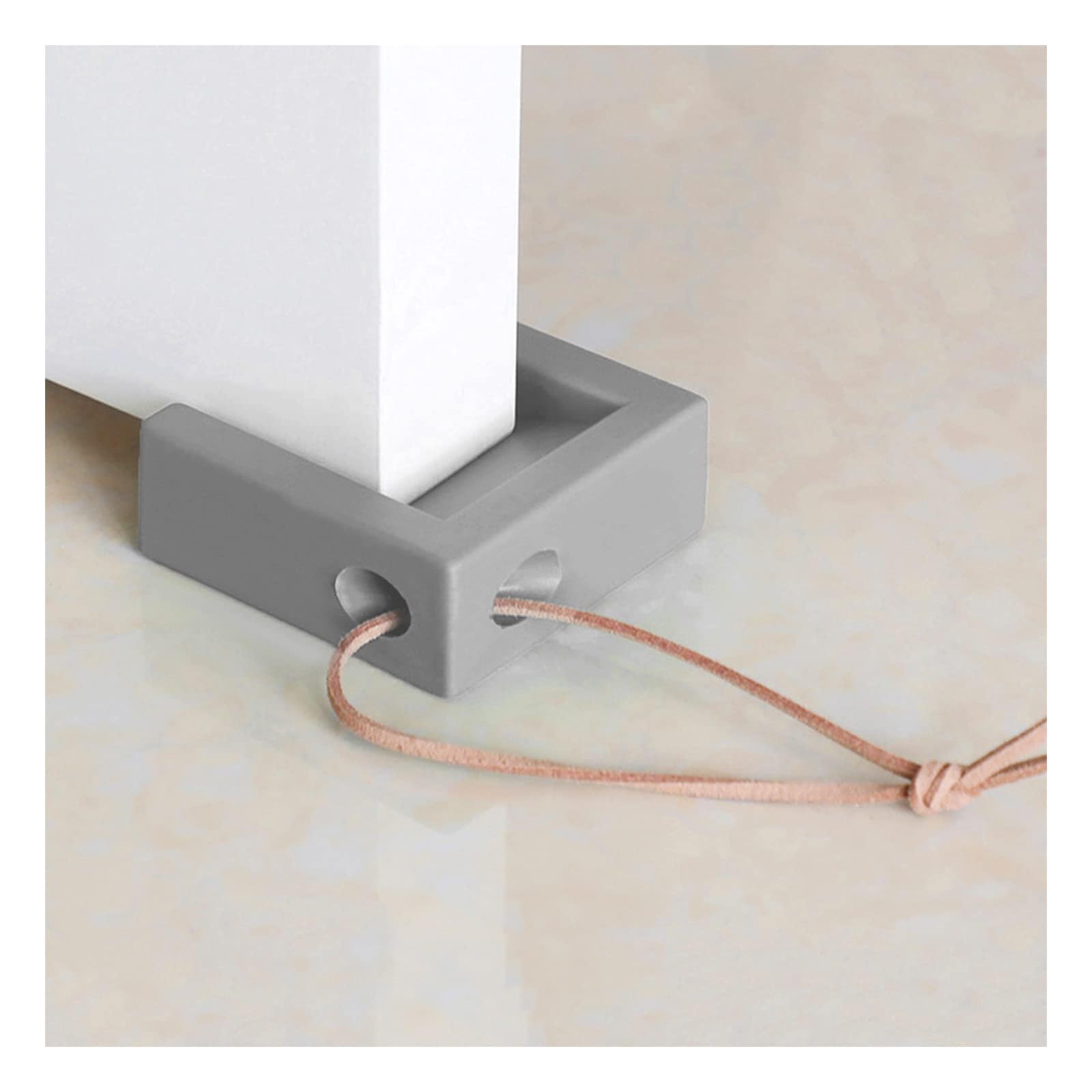 Door Stopper, Shock Absorbent Block Door Stop Wedge, Home Office Door Anti-Collision Non Slip Doorstop for Most Floor Types and Carpet Heavy Duty Door Gray