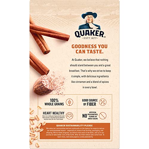 Image of Quaker Instant Oatmeal, Cinnamon & Spice, 1.51oz Packets (8 Pack)