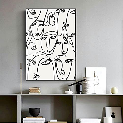 Figure dessin au trait impression sur toile de coton supérieure