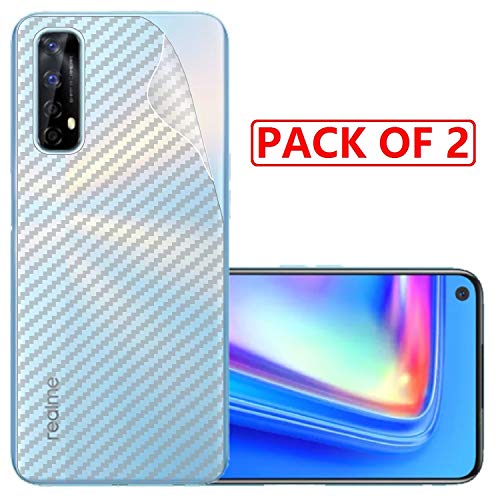 Image of Compatible with (Pack of 2) Oppo Realme 7I Back Screen Protective Film Carbon Fiber Skin Transparent Screen Guard Sticker
