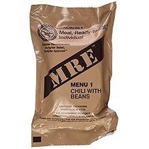 MRE Meals Ready-to-Eat Genuine US Military Surplus with Menu Selections, 01 Chili w/Beans