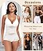Imagen de Niwicee Body Moldeador Mujer Fajas Reductoras Shapewear Cruz de Malla Control de Abdomen Bodysuit Body Shaper Reductor Invisible Posparto con Almohadillas Extraíbles Bodysuit
