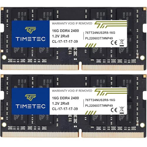 Image of Timetec 32GB KIT(2x16GB) DDR4 SODIMM for Intel NUC KIT /Mini PC /HTPC /NUC Board 2400MHz PC4-19200 Non ECC Unbuffered 1.2V CL17 Dual Rank 260 Pin Memory Upgrade(32GB KIT(2x16GB))