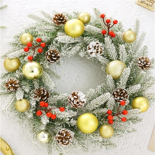 Couronne de Noël extérieure et décoration d'arbre de Noël | 2 Pcs - 4