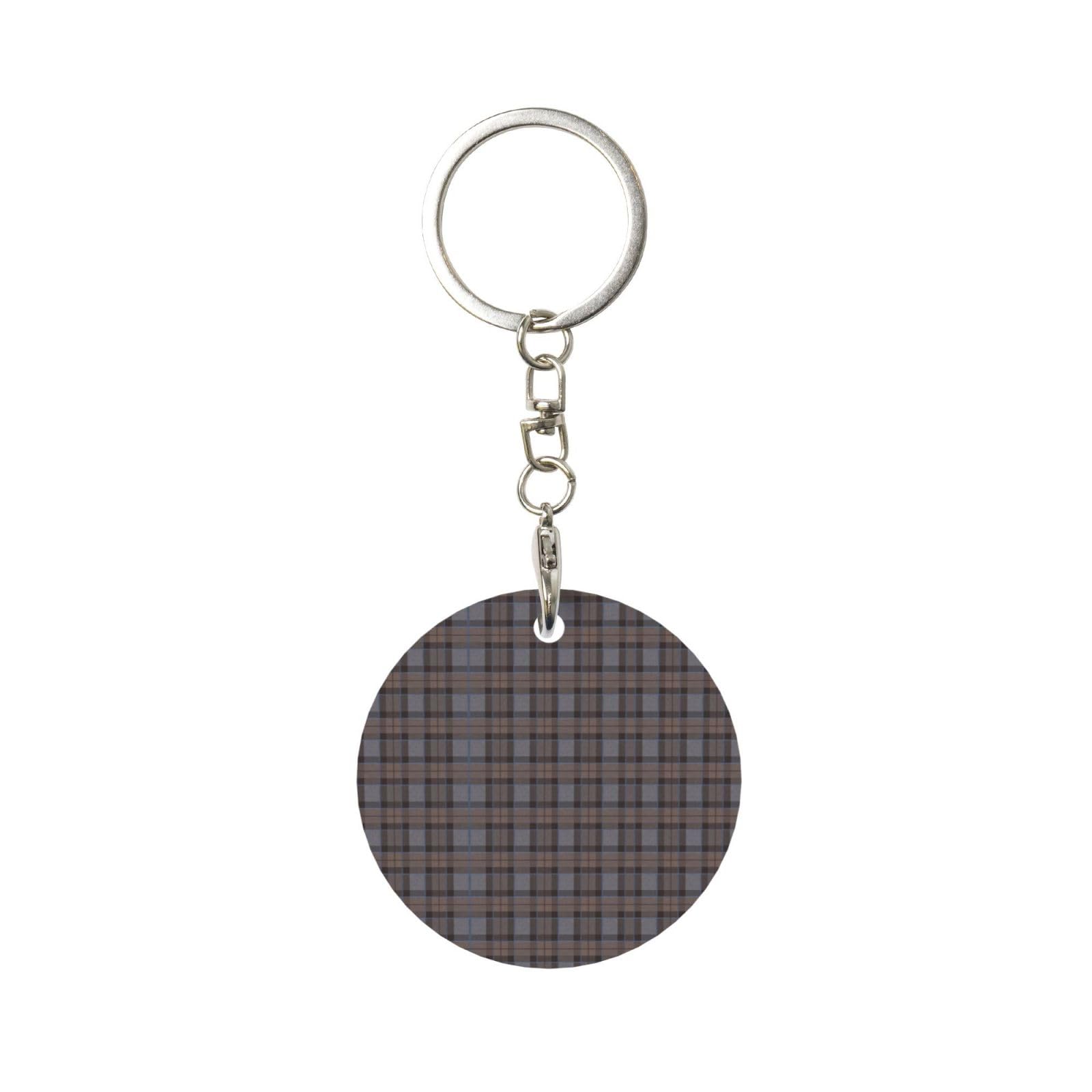 Tcoay Unisex As Picture 1 Pcs Round Metal Keychain,Key Chain Ring Holder,Mini Pendant Crafts,Mini Pendant Crafts,Outlander Fraser Tartan Plaid