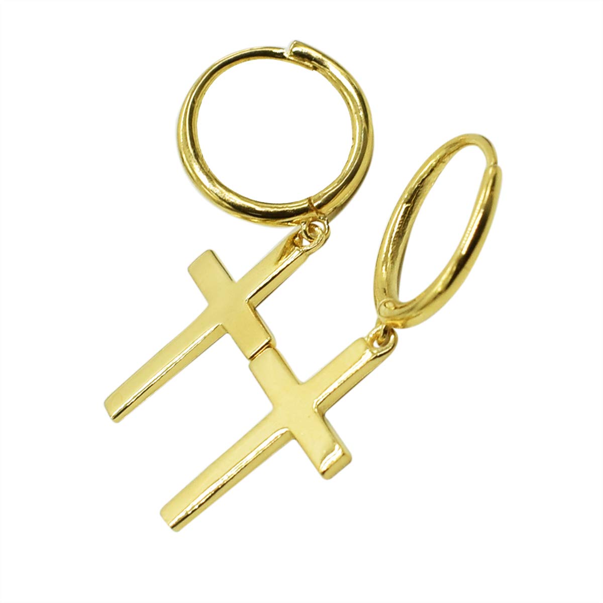 Ravishing Impressions925 Sterling Silver Anniversary Gift"Cross" Beautiful Hoop Earring