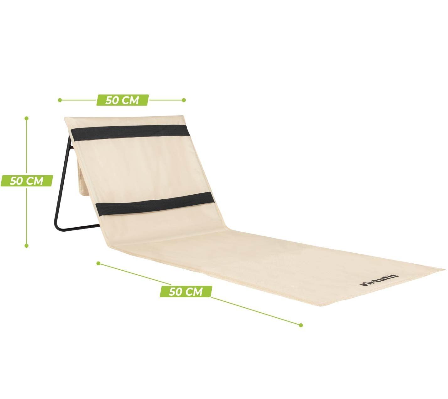 VirtuFit Mata plażowa – składane, regulowane oparcie – beżowa i szara