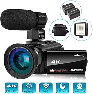 Video Camera 4K Camcorder Vlogging Camera for YouTube AiTechny Ultra HD 48MP Digital