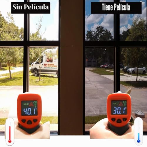 Miniatura 4 de Zindoo Vinilo Para Ventanas Efecto Espejo Cristal Unidireccional Protector De Privacidad Anti 99 Uv Película De Aislamiento Adecuada Para Hogar, Oficina Plata 40 200cm