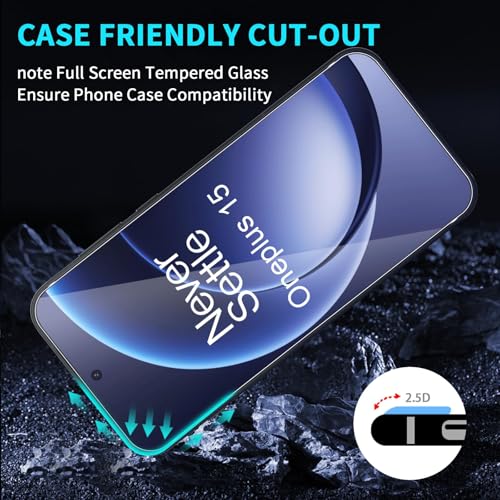Image of PreCure (2+2 Pack) Screen Protector & Camera Lens Protector for OnePlus 15 - 9H Hardness Tempered Glass, HD Clear, Bubble-Free, Anti-Scratch (Black)