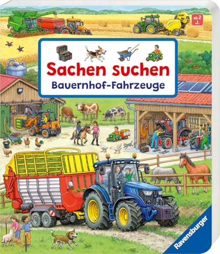 Sachen suchen: Bauernhof-Fahrzeuge, Pappbilderbuch mit Traktor, Mähdrescher und vielem mehr. Für Fahrzeugfans ab 2 Jahren
