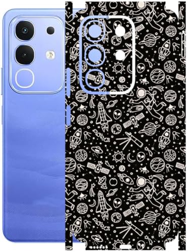 Image of AtOdds Mobile Skin Sticker Wrap | Compatible for VIVO IQOO Z10X (5G) | Scratchproof Matte Finish | Full Coverage for All Sides & Camera Protection (AstroSpace)