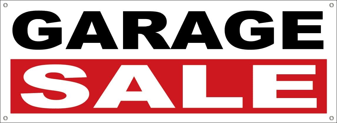 4 Less Co 18x48 Inch GARAGE SALE Vinyl Banner Sign with Grommets wrb