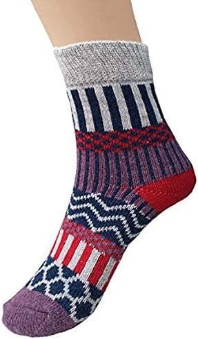5 Pairs Womens Thermal Wool Socks Warm Knit Ladies Socks for Winter, One Size, A1