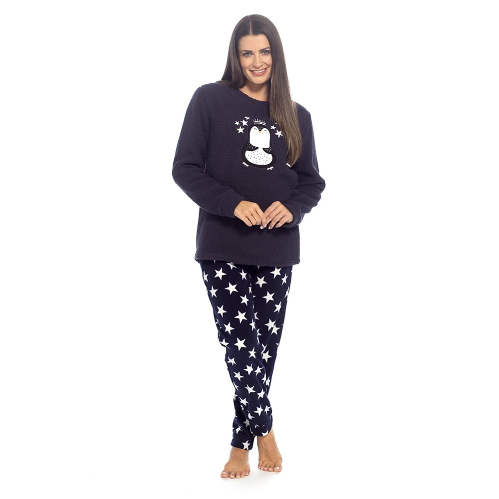 Undercover Ladies Penguin Sherpa Top with Fleece Pants LN480 Pyjamas 18-20 Uk Size