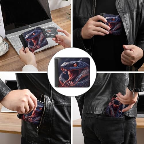 Fierce Snake Fashion Bifold Wallets for Men Women Slim & Thin Credit Card Holder Wallet Purse3