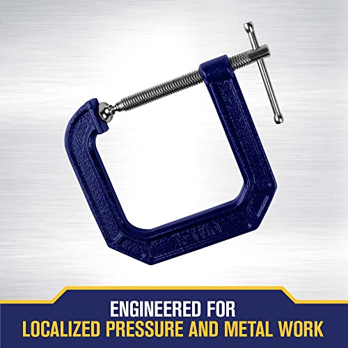Image of IRWIN Tools QUICK-GRIP 100 Series Deep Throat C-Clamp, 3-inch by 4 1 /2-inch (Pack of 5)