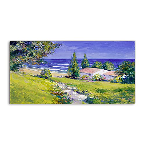Art acrylique salon paysage mer Coloray 100x50 cm tableau moderne de luxe