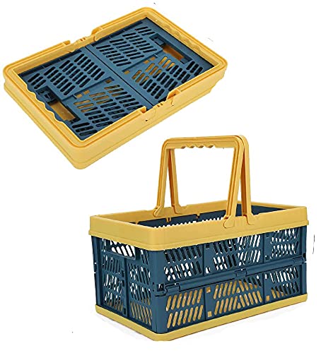 Panier à provisions pliable portable - Boîte pliante professionnelle stable - Pratique pour cueillir des fruits sur le champ, pour faire du shopping au supermarché ou pour collectionner des jouets