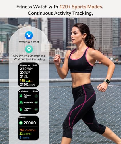 Image of Quican Smart Watches for Women Men, Android Smart Watch | 1.8 inch Fitness Tracker Watch, Waterproof, Calling, Heart Rate /Sleep Monitor, Alexa, Gifts for Women, Silicone Band, Green