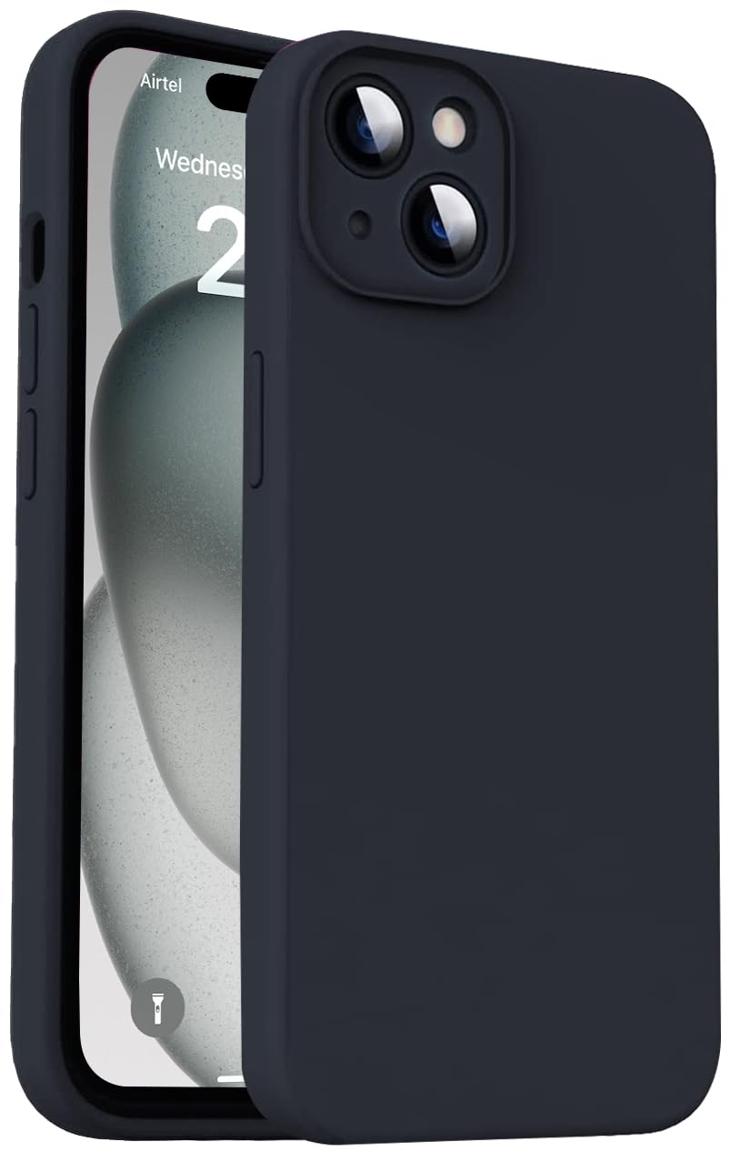 EGOTUDE Thin Fit Silicone Case Compatible with iPhone 15 | Camera Protection Soft Back Cover, Black (B0CHYT3QZY) Amazon Price History, Amazon Price Tracker