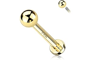 14k Solid Gold Labret Studs 16G Medusa Monroe Stud Lip Piercing