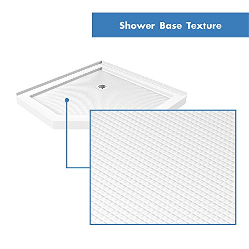 DreamLine SlimLine 36 in. D x 36 in. W x 2 3/4 in. H Corner Drain Neo-Angle Shower Base in White, DLT-2036360 - Image 5