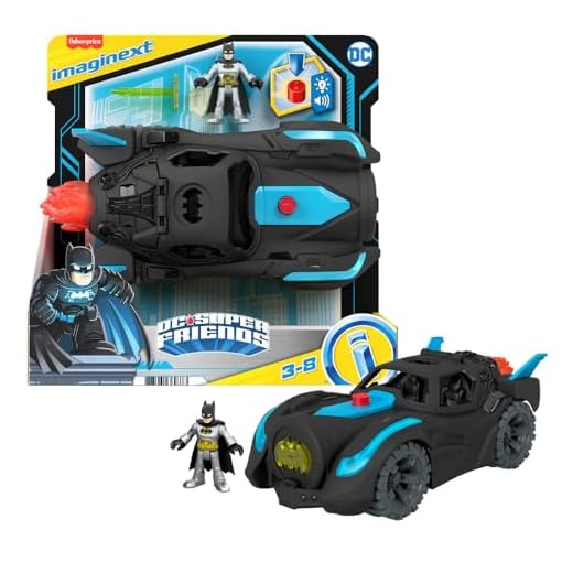 Imaginext DC Super Friends Batman Toys, Lights & Sounds Batmobile with Batman Figure for Preschool Pretend Play Ages 3-8 Years [Amazon Exclusive]