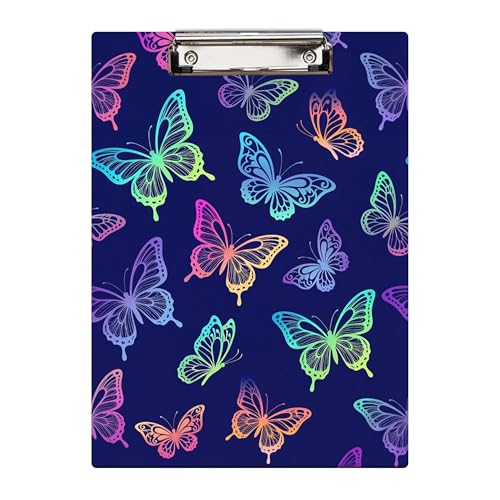 Porte-bloc en bois A4 Britimes bleu et rose avec motif arc-en-ciel pour le bureau