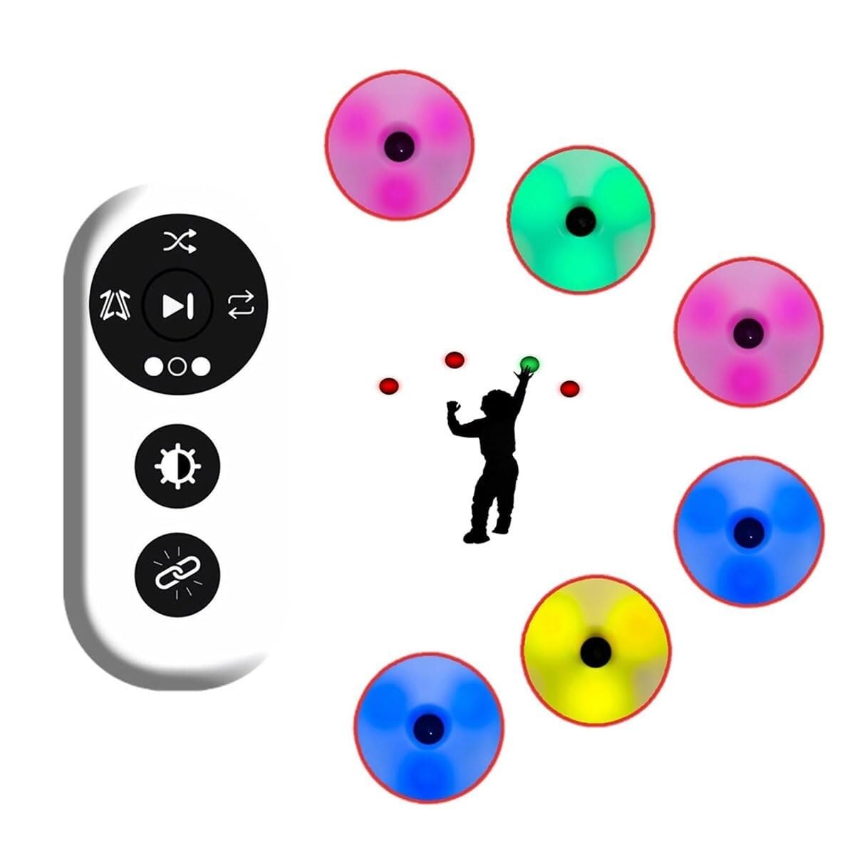 Lumière d'entraînement de réaction, lumières de fitness agiles de boxe, 4 modes d'entraînement avec télécommande, 4 couleurs de lumière, for l'entraînement physique, physiothérapie, coordination œil-m