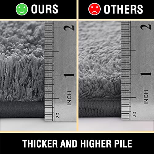 Bathroom Rug Tufted Bath Rug Bath Mat Non Slip Runner Rug 47" X 17" Extra Soft Thick Absorbent Shaggy Kitchen Rug Indoor Mat Washable Microfiber Bath Mat For Bathroom Living Room Fast Dry - Grey #TOP28