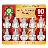 Air Wick Plug in Scented Oil 10 Refills, Apple Cinnamon, Holiday Scent, Holiday Spray, Eco Friendly, Essential Oils, Air Freshener