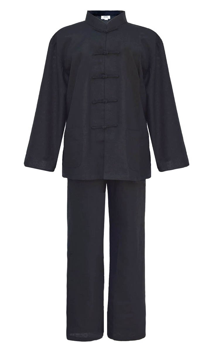 Men's Tai Chi Suit Kung Fu Uniform Martial Arts Clothing Black - Size: XXL