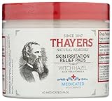 THAYERS Camphor Pain Relieving Pads, Clear/White, Witch Hazel, 60 Count (Pack of 1), Packaging May Vary