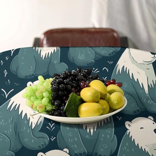 Nappe rectangulaire en lin style rustique lavable ours polaire