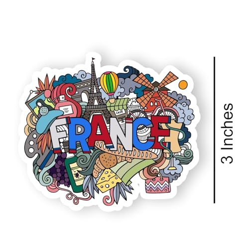 Image of France Acrylic Fridge Magnet - UV Textured Printed, Stylish Multicolor Magnet for Fridge, Wardrobe & Metal Surfaces, Pack of 1 (France)