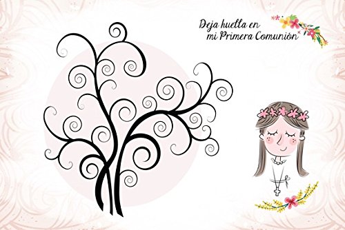 DISOK - Árboles De Huellas para Comuniones Niña - Árboles De Huellas para Bodas 60 x 40 cm - Láminas, Árboles Huellas para Personalizar para Comuniones