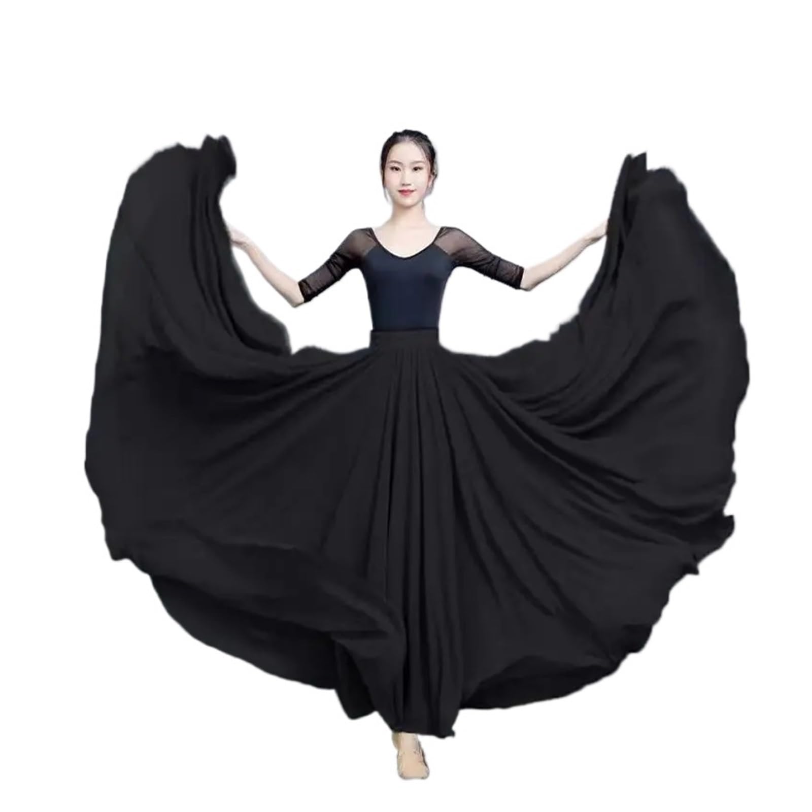 Falda de Gasa 720 Grados for Danza del Vientre, Ballet, Mujer, Faldas largas Doble Capa, Ropa práctica for Bailarinas, for presentaciones escénicas