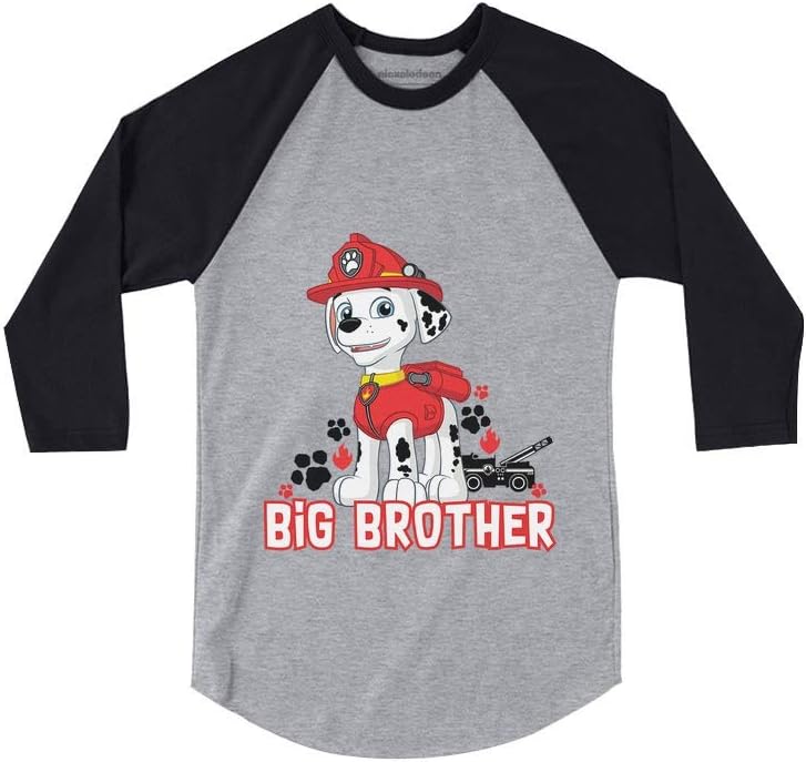 Tstars Paw Patrol Marshall Big Brother 3/4 Sleeve Baseball Jersey Toddler Shirt