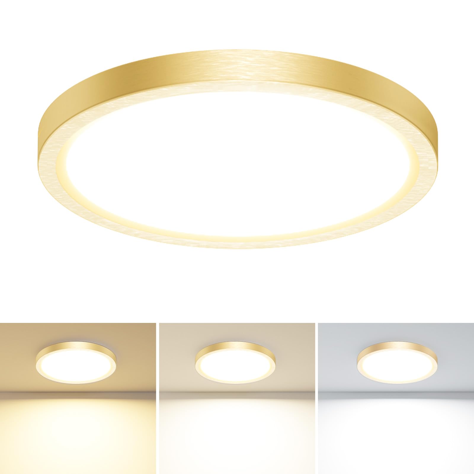 slochi Bathroom Light, 3000K/4000K/6500K 3 Color Temperature, Waterproof IP44, Small, Round, Modern