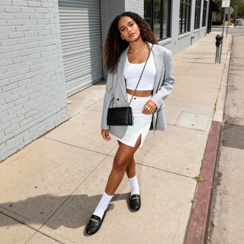 DREAM PAIRS Loafers for Women Casual Comfortable Slip On Flat Lightweight Leisure Work Shoe Comfort Walking Shoes,Size 10,Black-Pu,DWUMSP2501