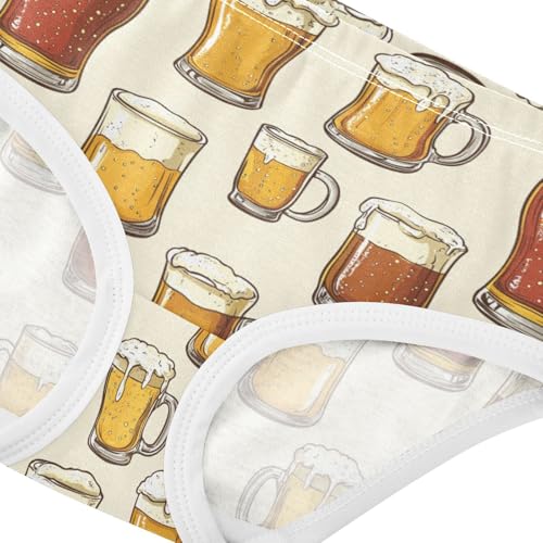 ZZKKO Beer Mug Girls Underwear Toddler Panties for Girls Comfort Brief Size 2T-8Y3