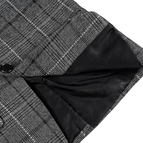 Image of lontakids Boys Plaid Blazer Pants Set Casual Suit Classic 2 Piece Outfit