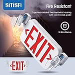 Led Combo Emergency Exit Sign Light with Two Adjustable Head Lights and Backup Battery Exit Light,US Standard Red Letter Commercial Emergency Exit Lighting,UL 924,AC120/277V (4Pack) - Image 4